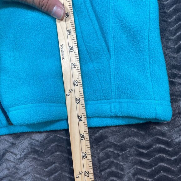 L.L.Bean Womens Full-Zip Turquoise Fleece Jacket Size L 14-16 Lightweight Warm O - Picture 9 of 10
